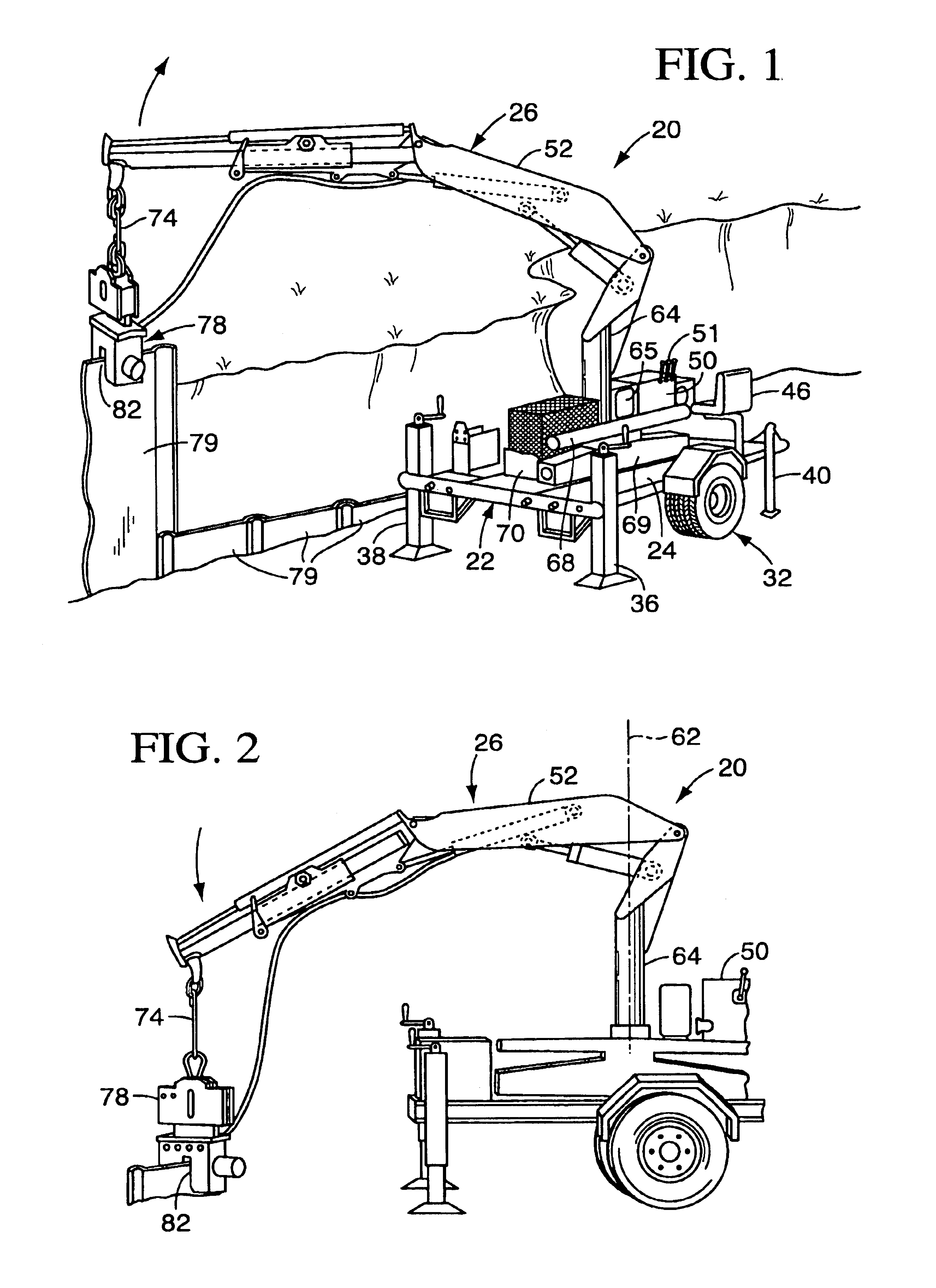 Trailer-mounted crane apparatus