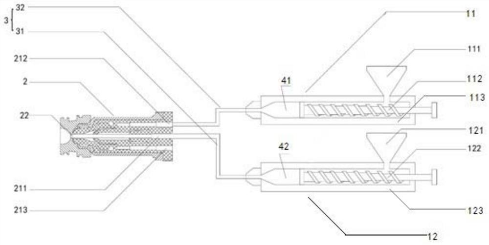 Multicolor packaging bottle cap forming device and process thereof