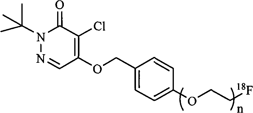 Pyridazinone compound marked by fluorine-18, preparation method and applications