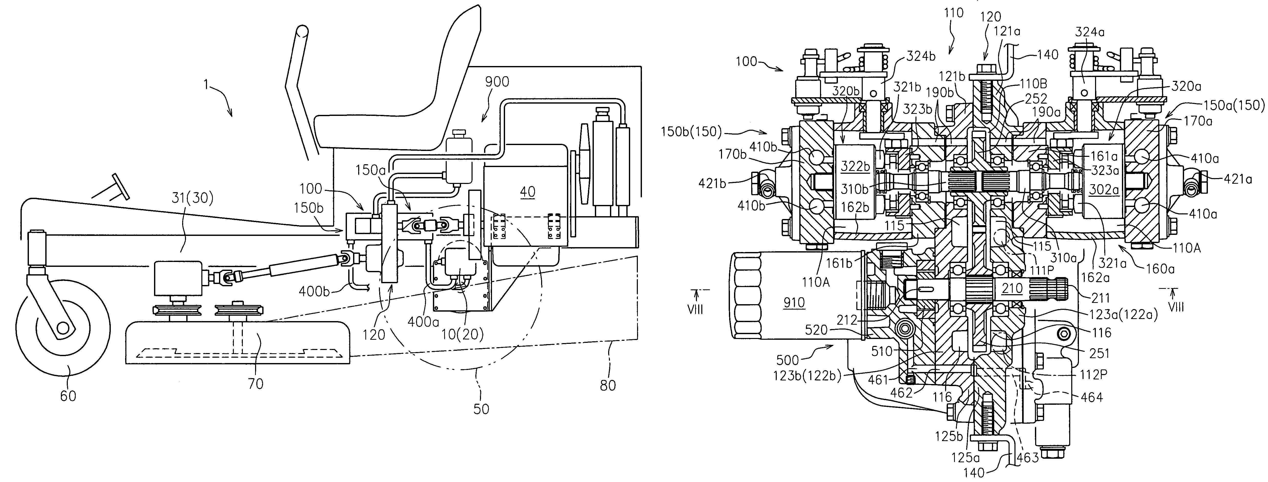 Pump system and axle-driving system