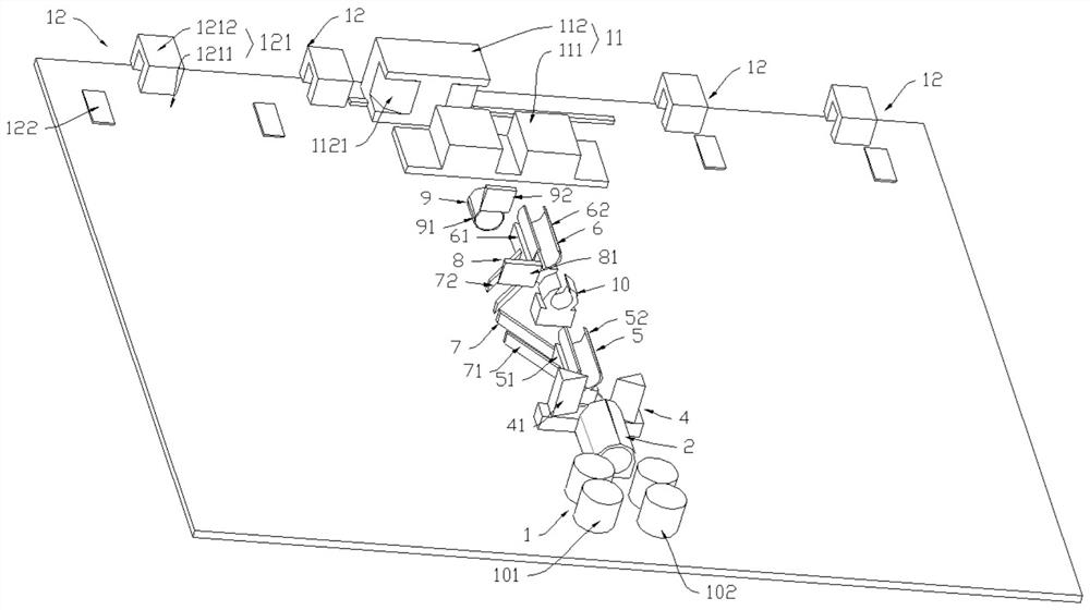 Switch cabinet instrument door secondary line automatic branching device and method