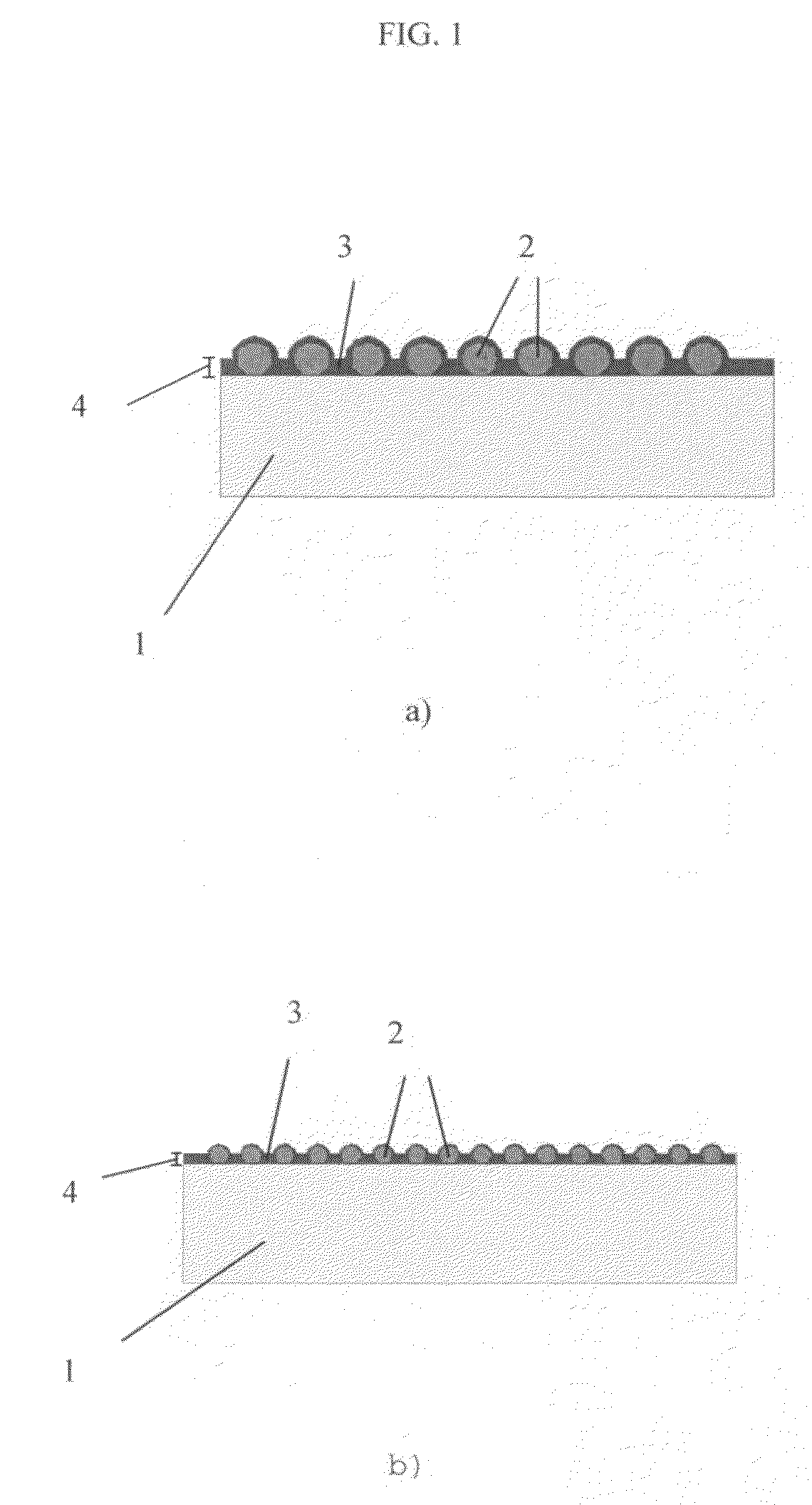 Structured coatings for implants and process for the preparation thereof