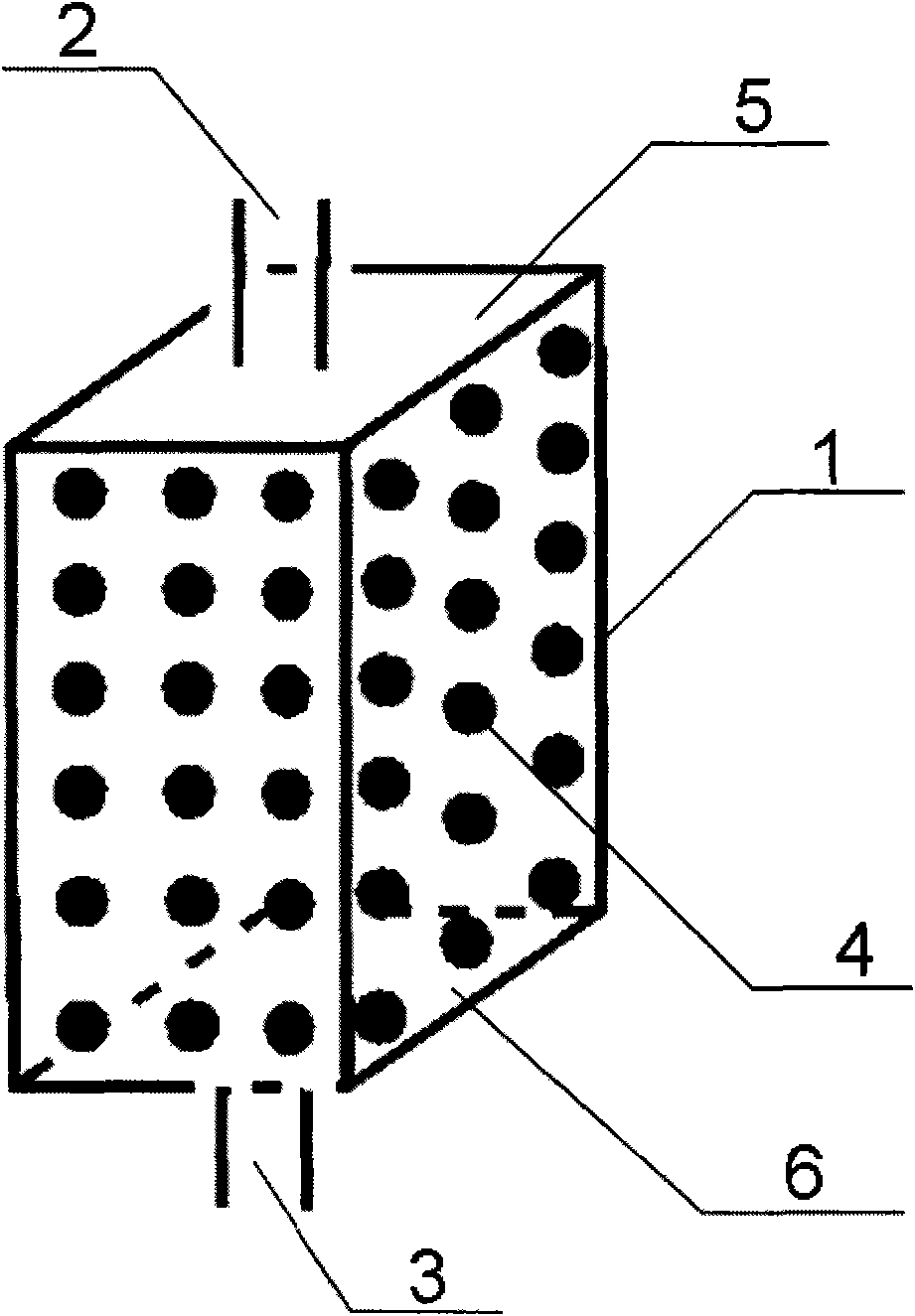 Novel tannin cured chitosan heavy metal ion dynamic absorption device and preparation method thereof