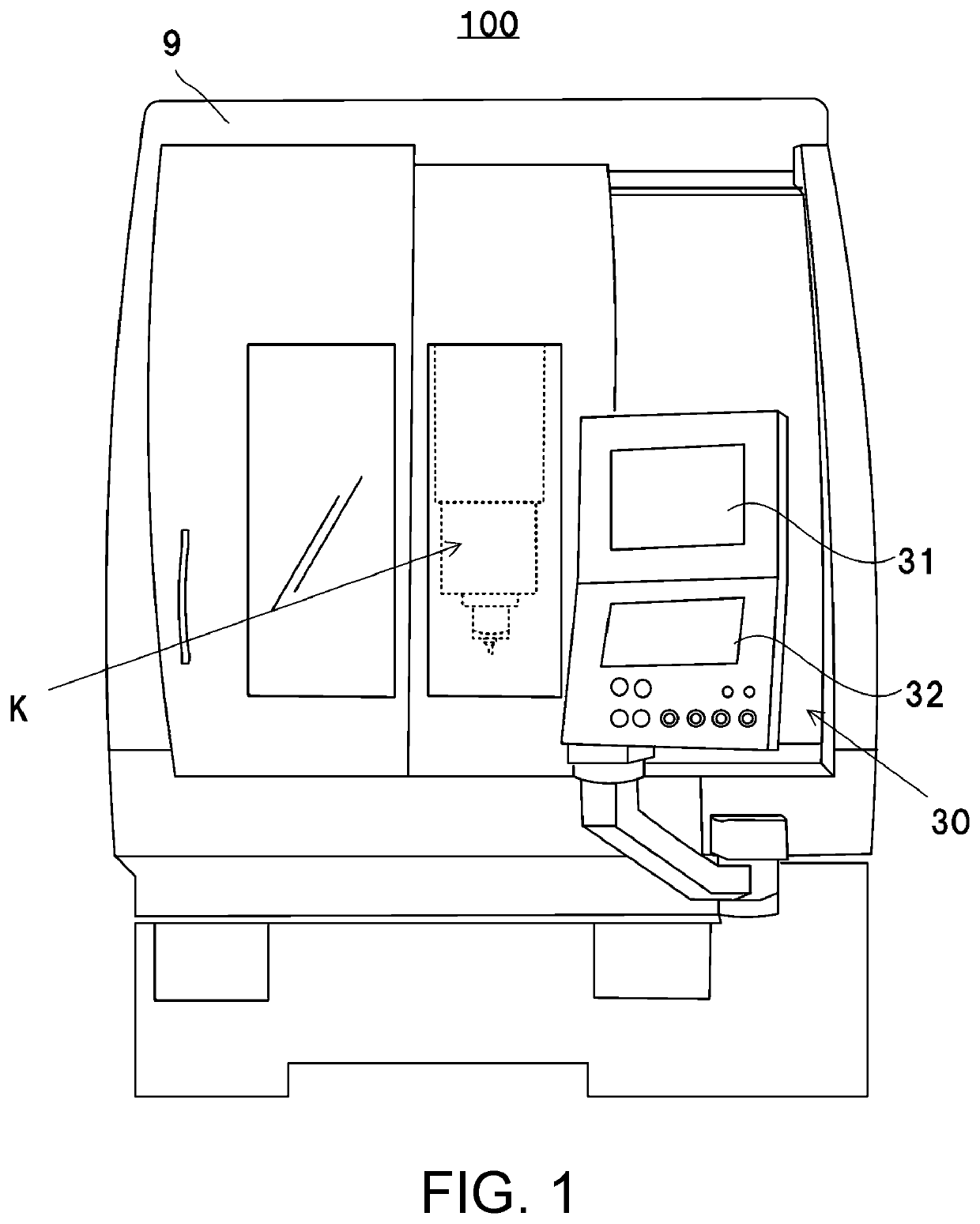 Multi-axis processing machine and rotation center measurement method of multi-axis processing machine