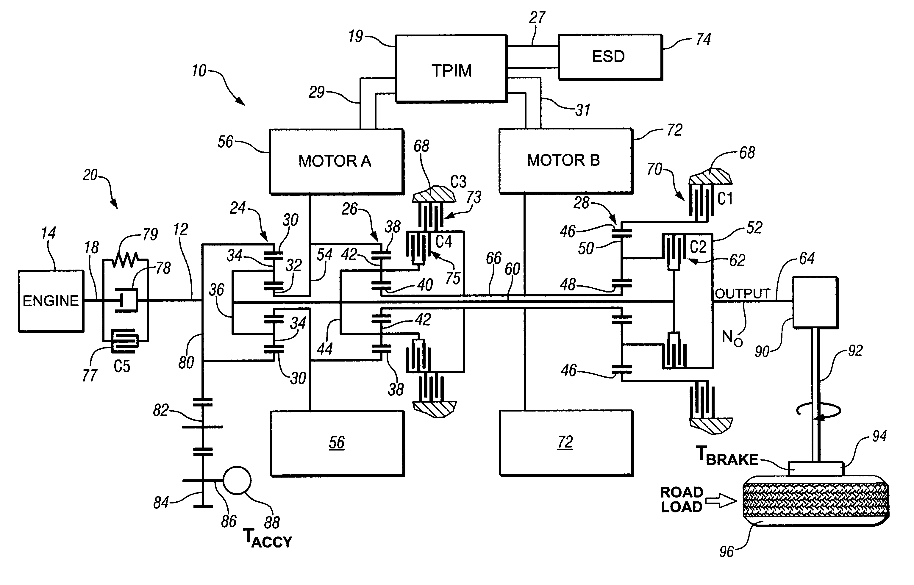 Control system architecture for a hybrid powertrain