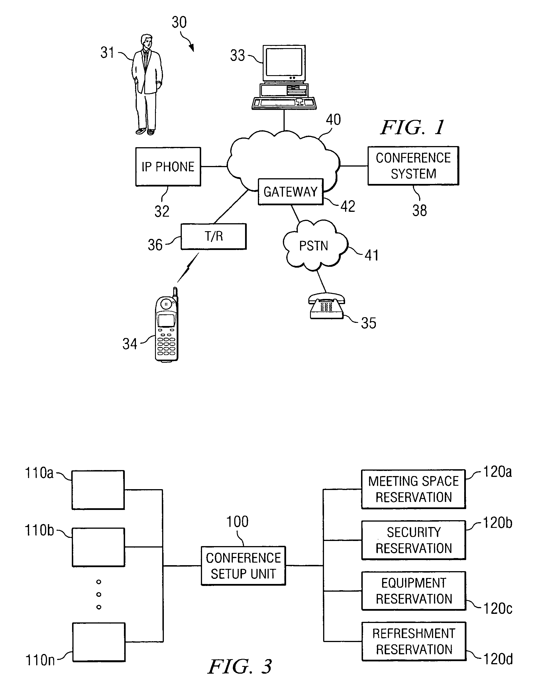 Method and system for reserving facility resources for a conference