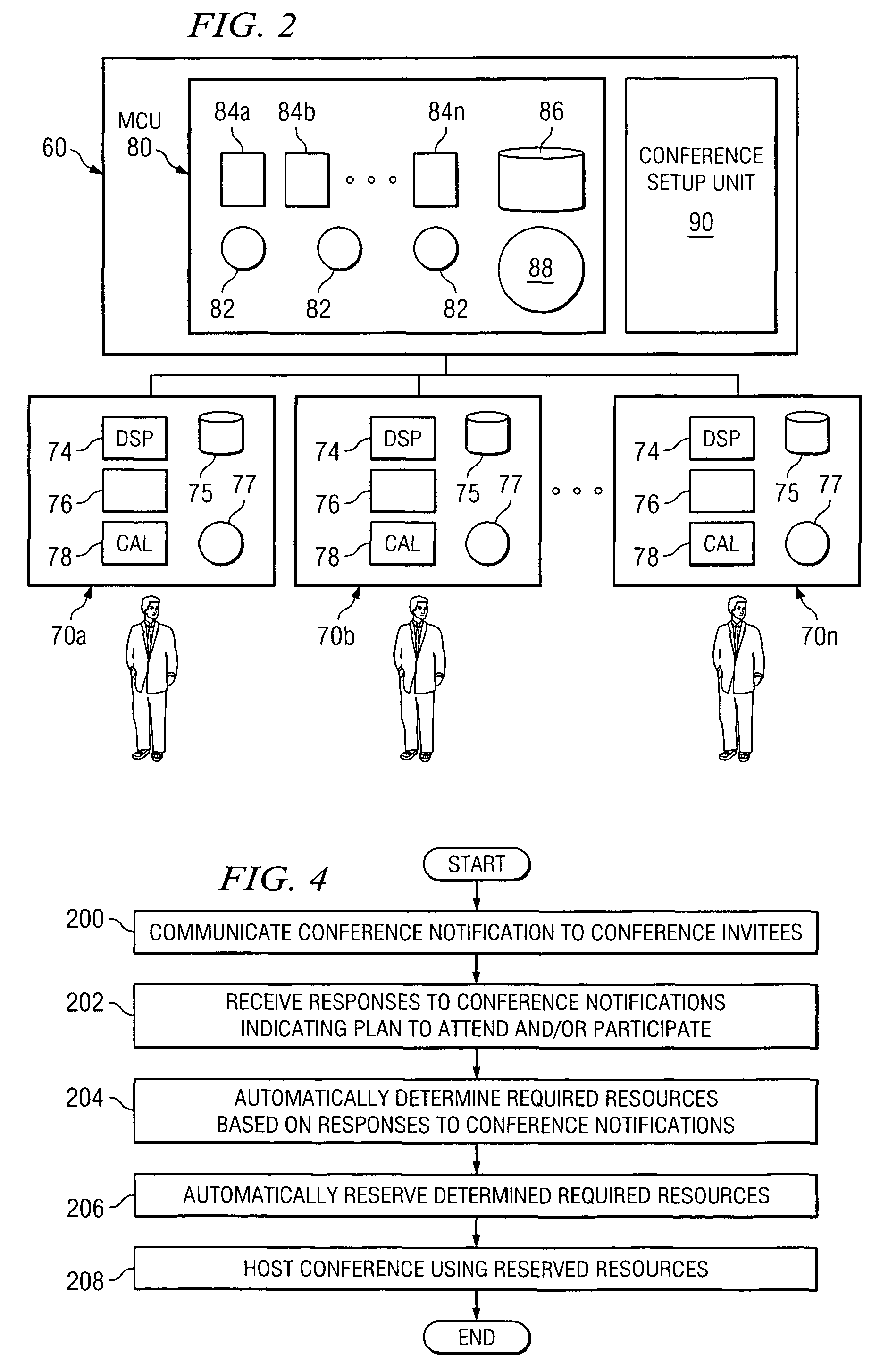 Method and system for reserving facility resources for a conference