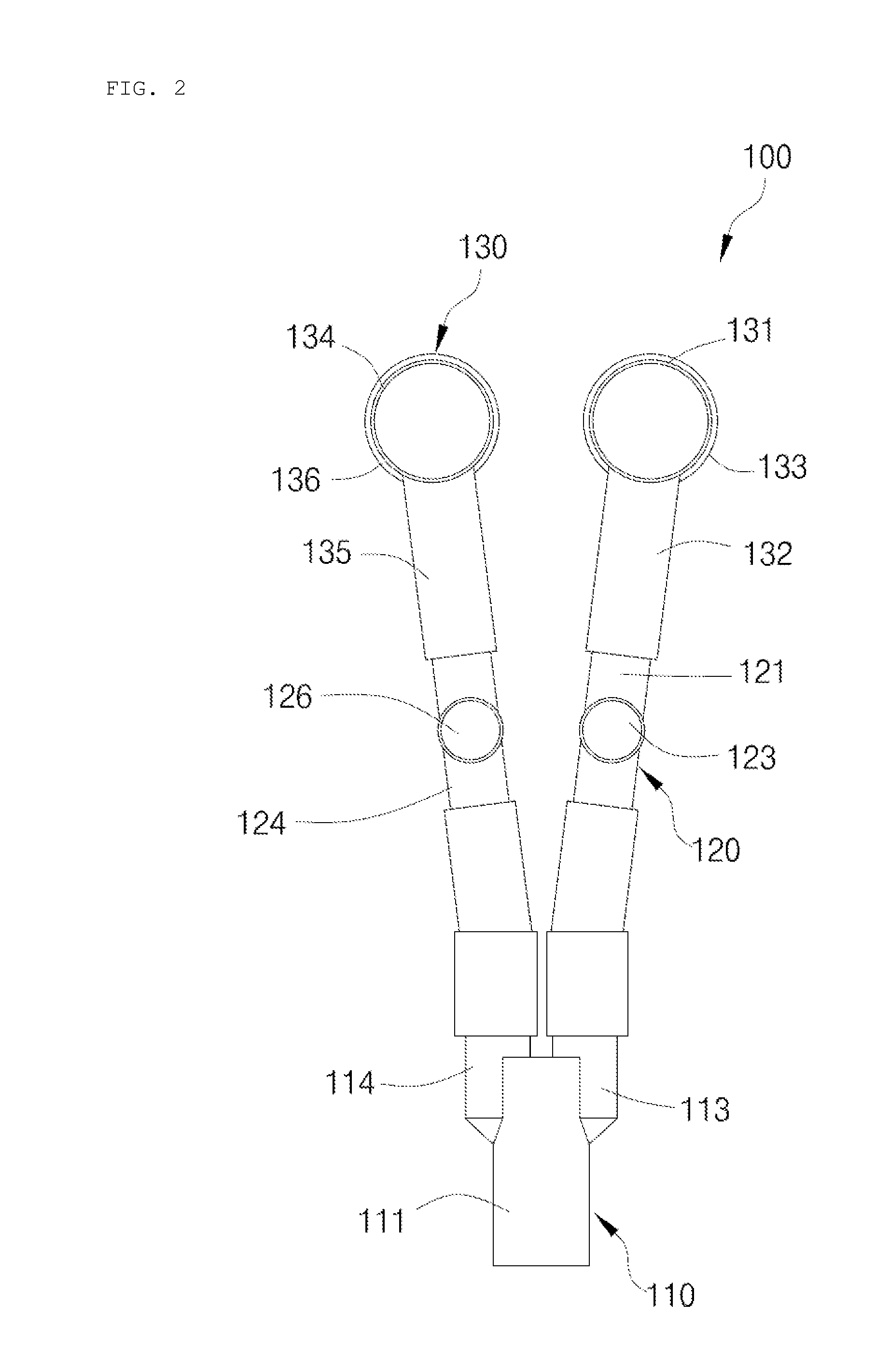 Connector of double-lumen tube for differential lung ventilation