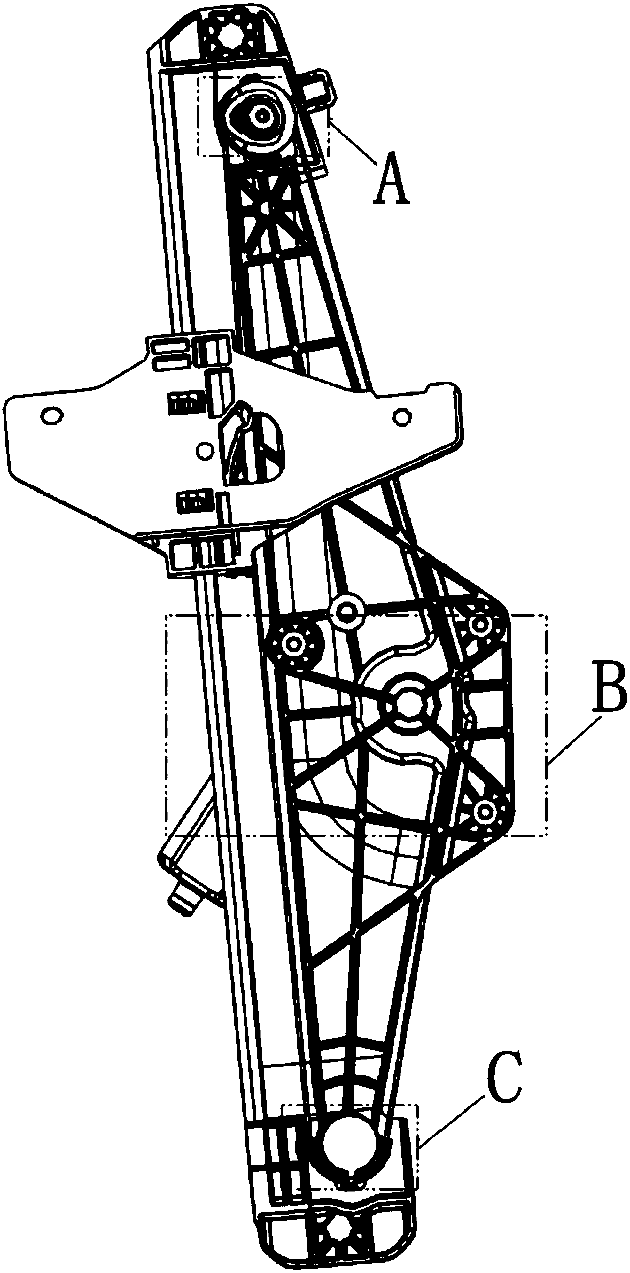 Rope wheel type glass lifting device