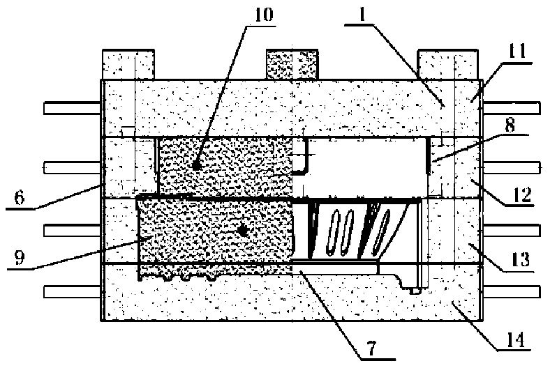 A sand casting method for the front frame of 18kw film and television lamps