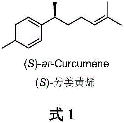 A method for asymmetric catalytic synthesis of (s) aromatic curcumene