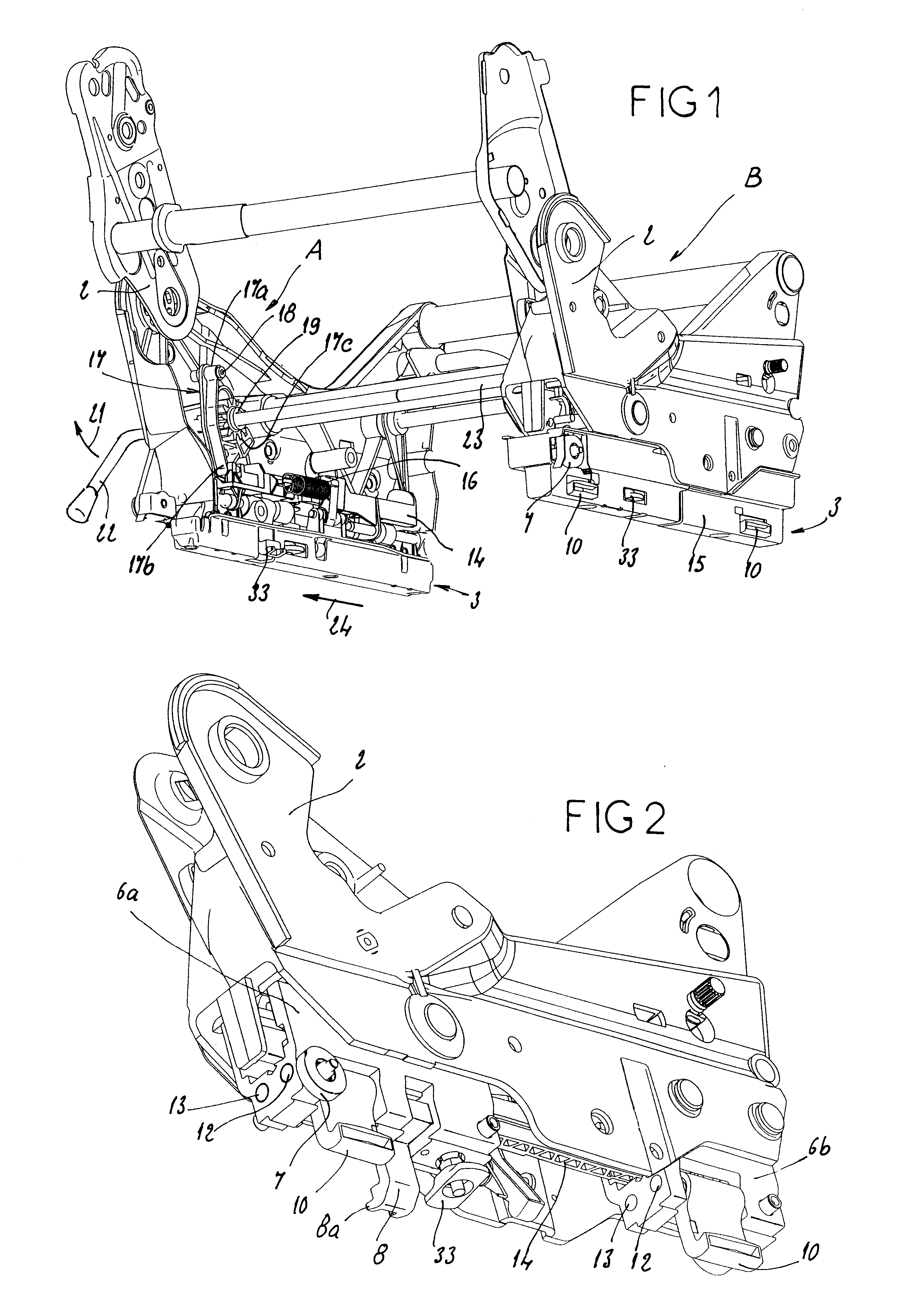 Device for the vertical and automatic wedging of a vehicle seat
