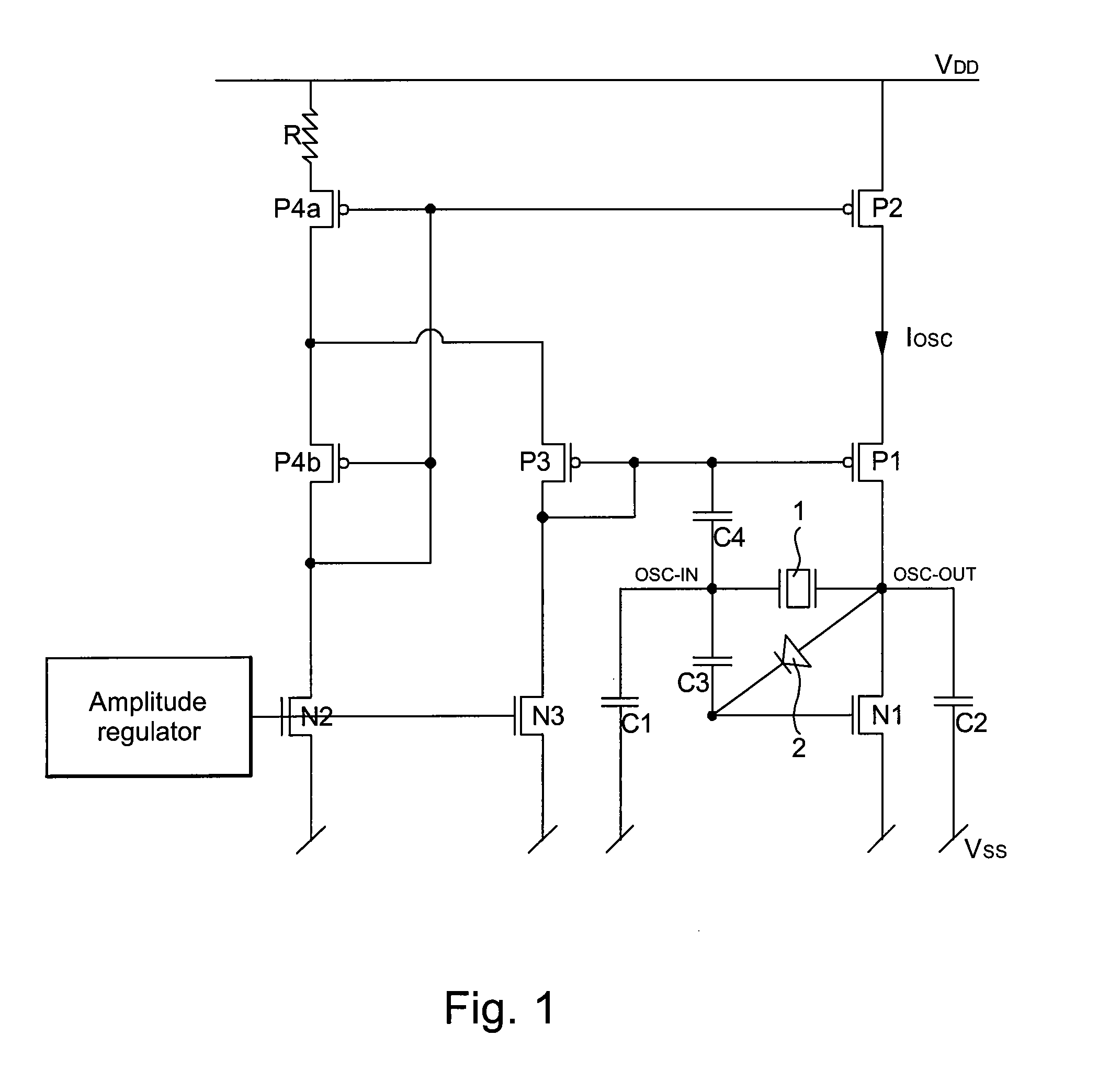 Amplitude controlled quartz oscillator with broad voltage and temperature range