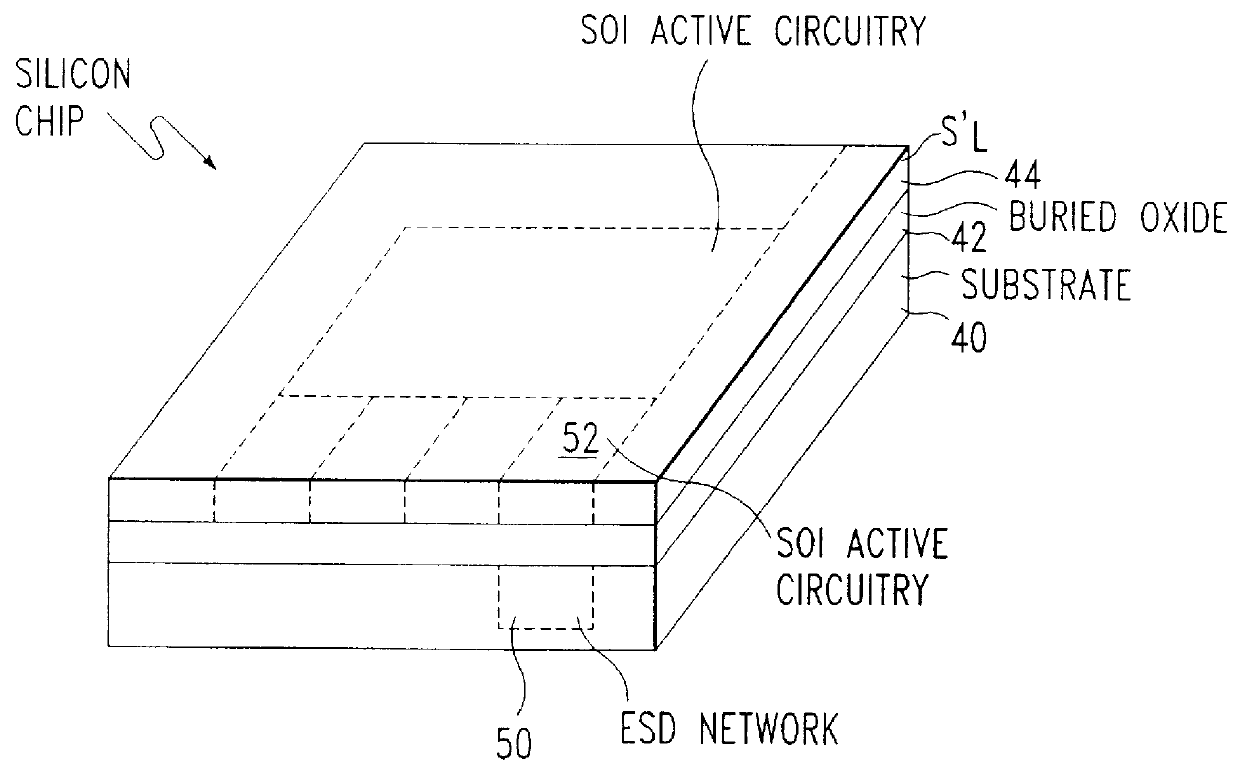 3-D CMOS-on-SOI ESD structure and method