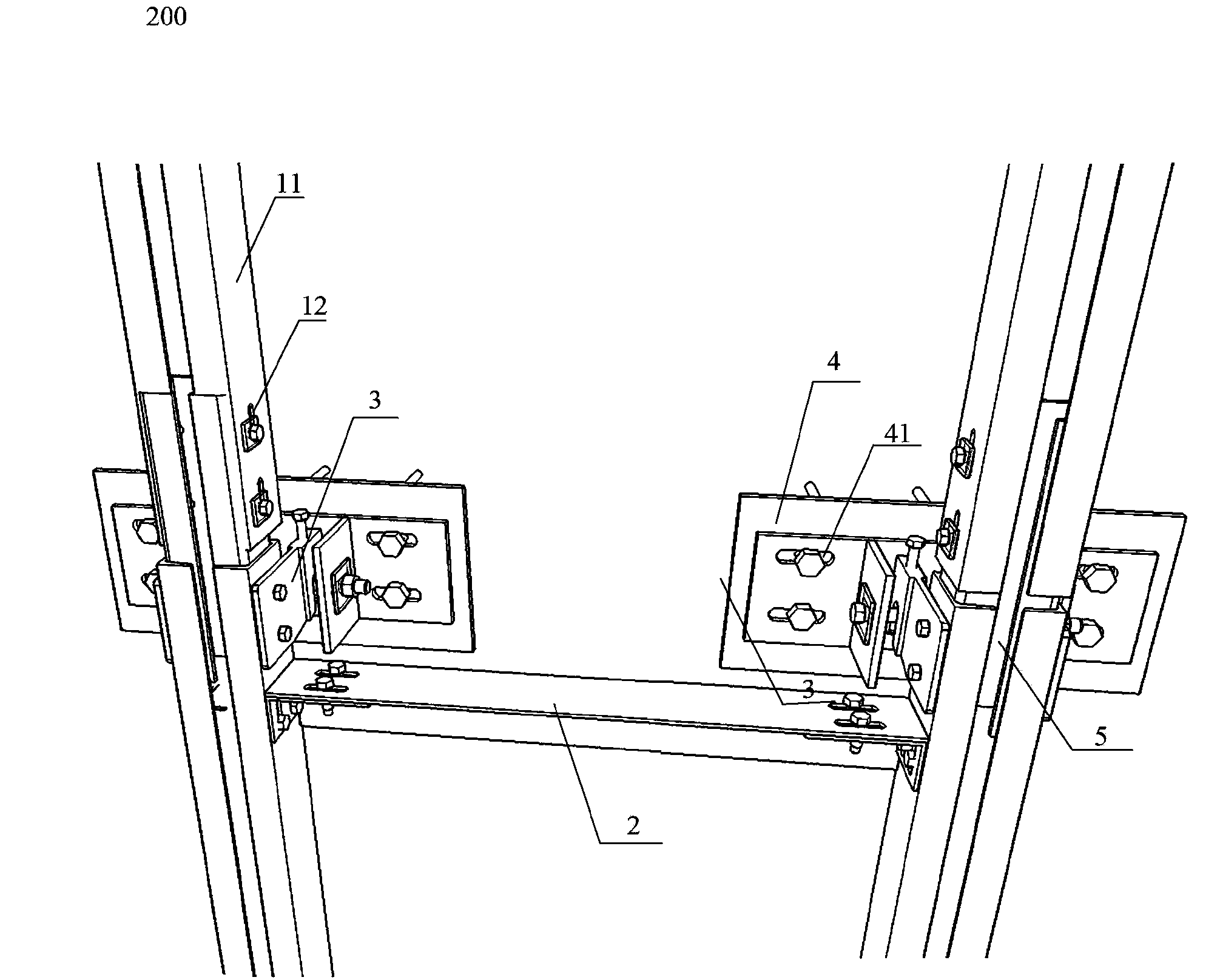 Keel for dry hanging stone curtain wall and mounting method of keel