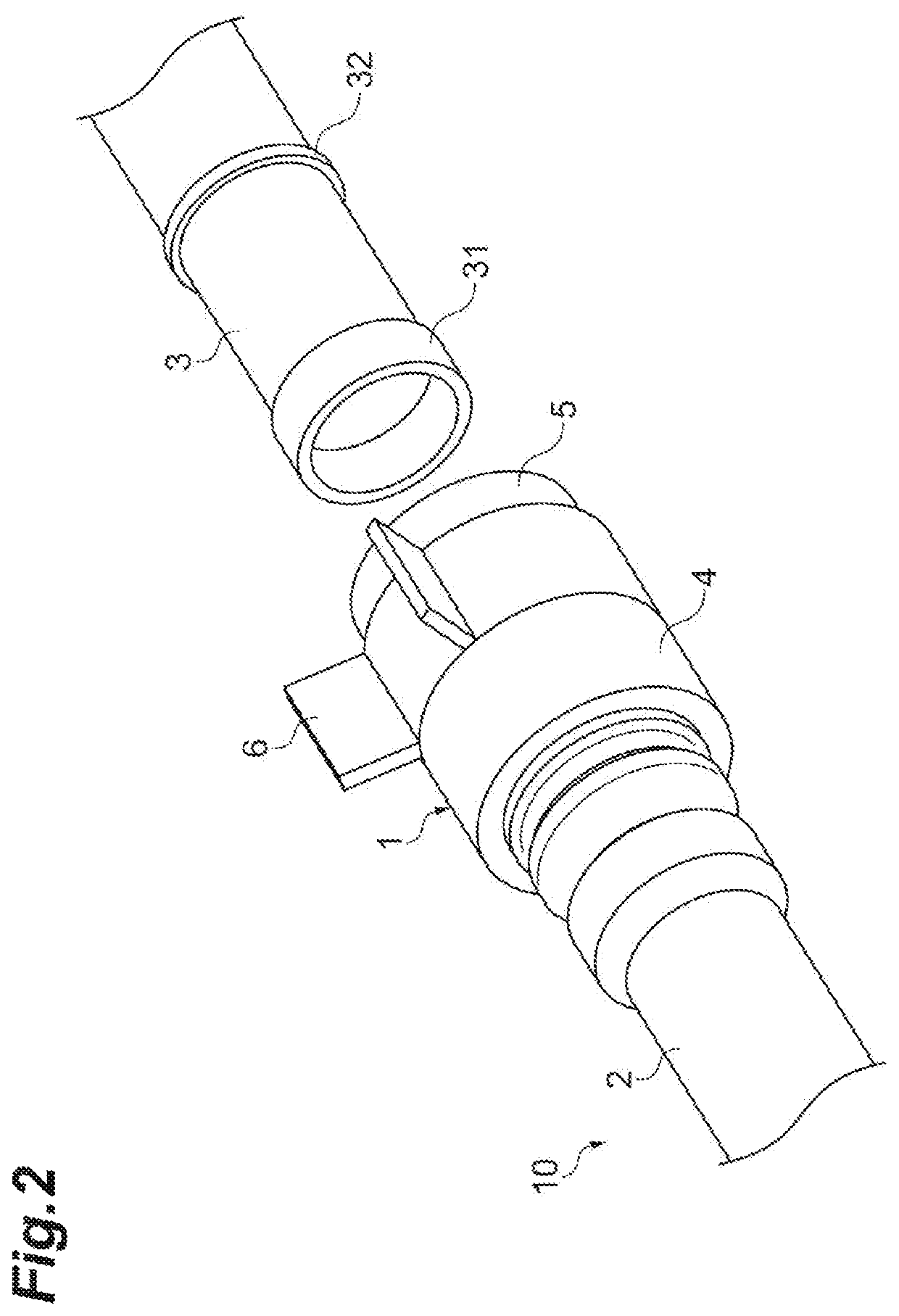 Piping joint and resin tube assembly