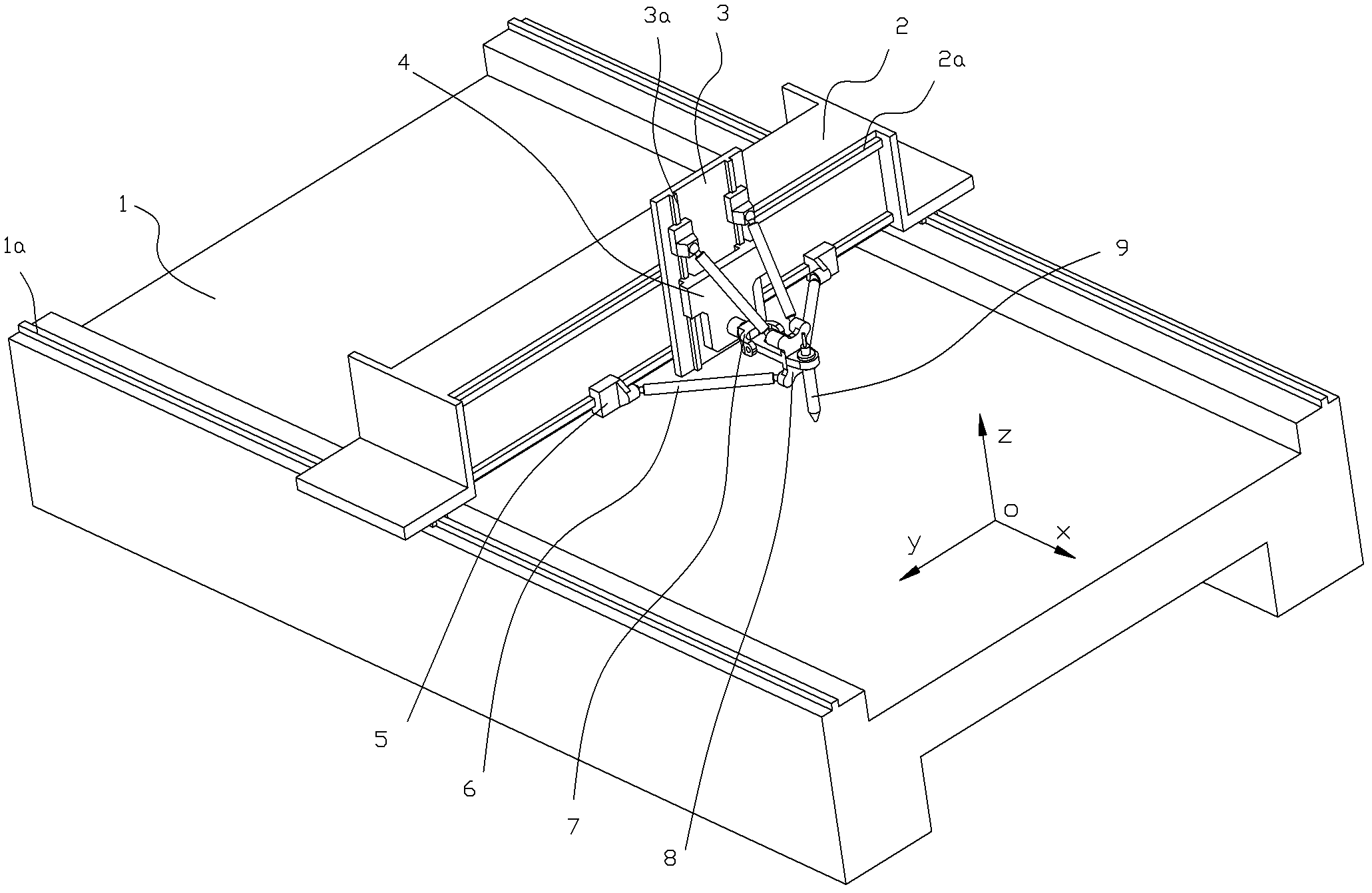 Three-dimensional five-axis computerized numerical control laser cutting machine