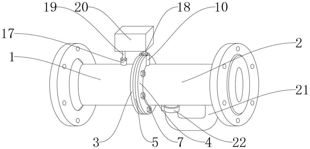 Thermal type V-cone flowmeter convenient to assemble