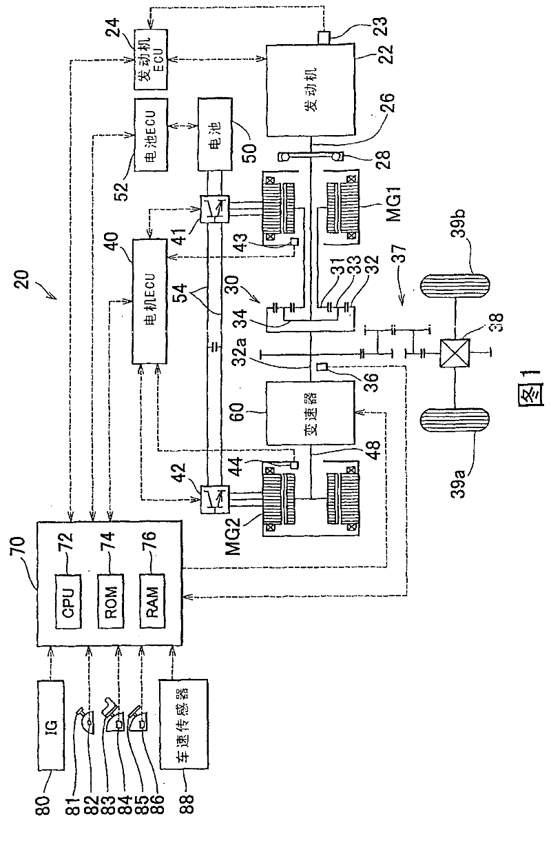 Power output apparatus, vehicle including power output apparatus, and control unit and method for power output apparatus