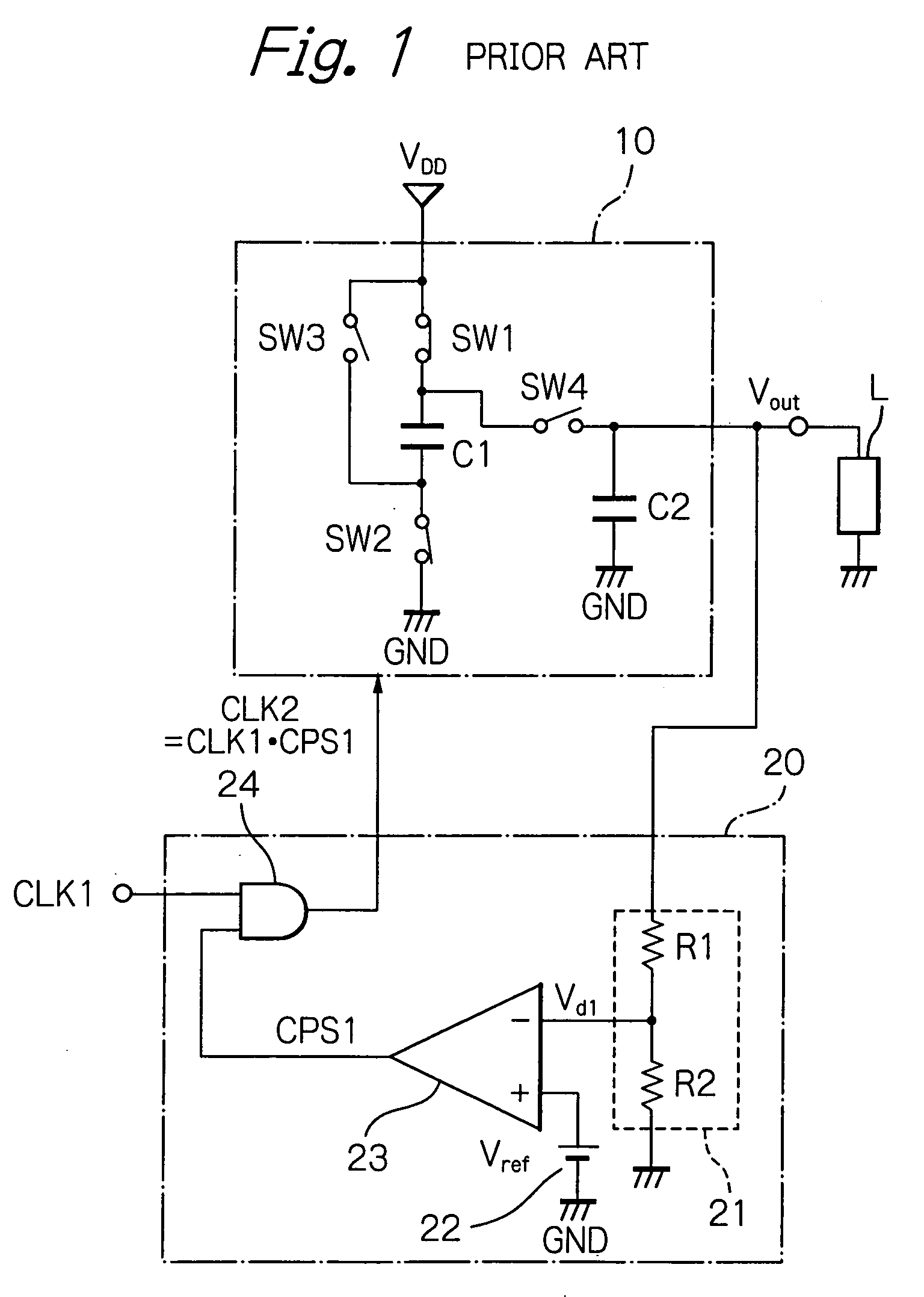 Power supply apparatus including charge-pump type step-up circuit having different discharging time constants