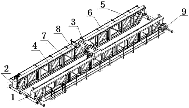 Integral main beam structure for double main beam hoisting equipment