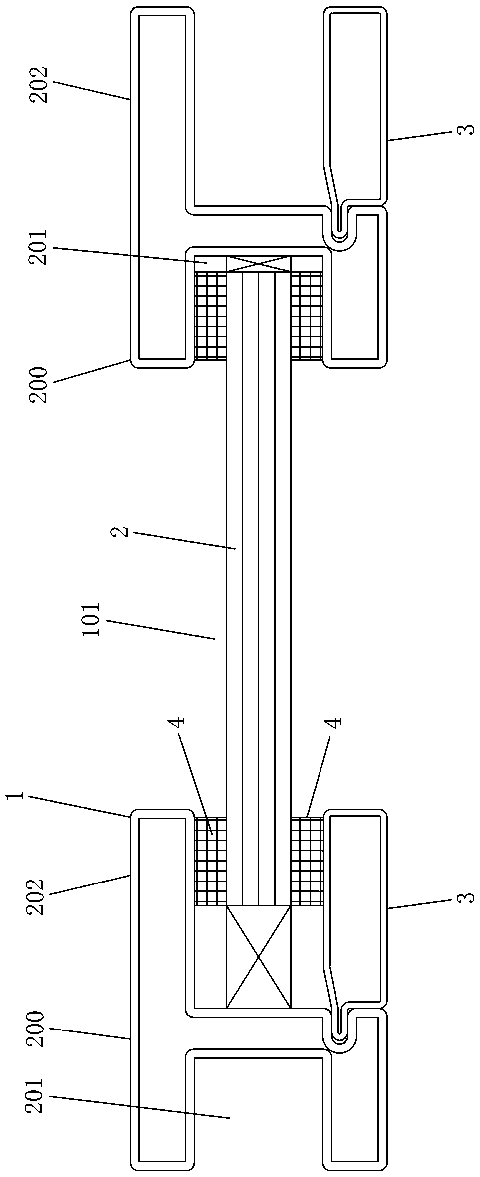 Frame body structure of door and window system