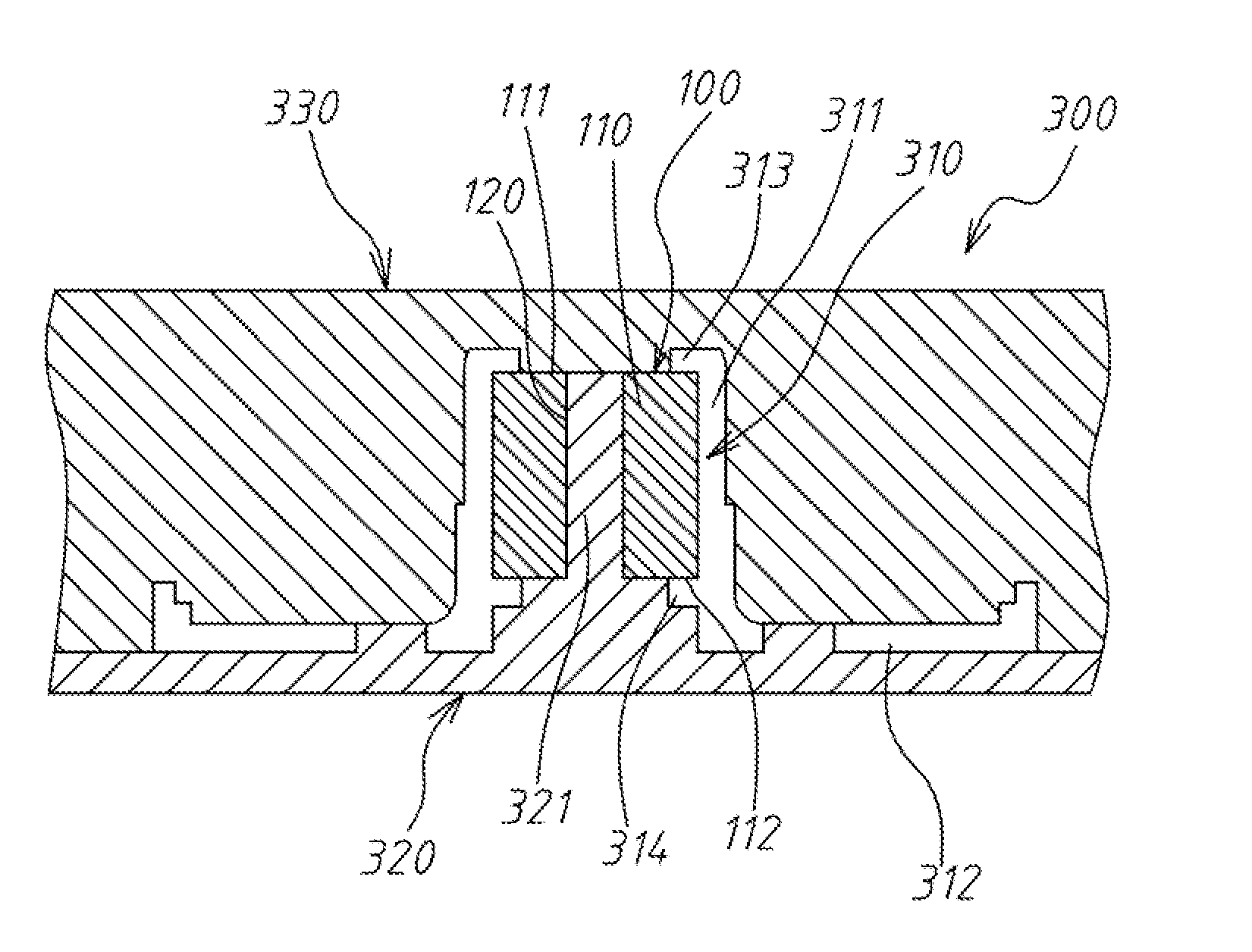 Integrally molded plastic fan motor frame and sintered oil-impregnated bearing structure and method of manufacturing the same