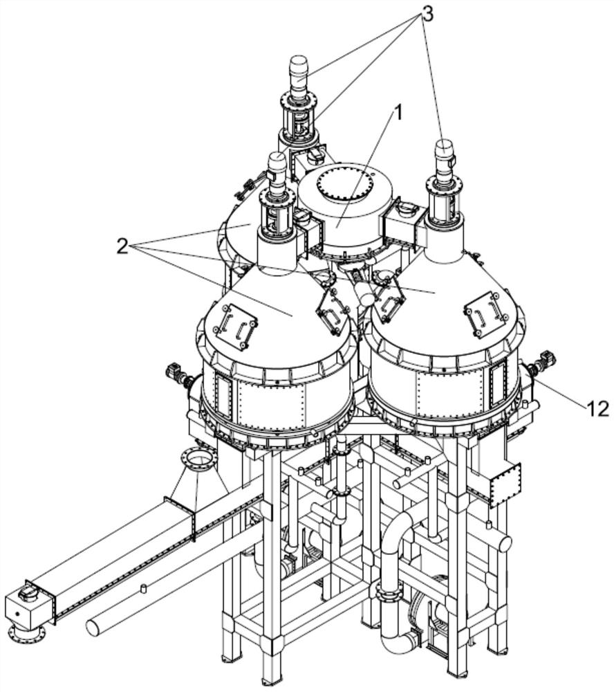 Large-flow aluminum oxide automatic sand cleaning and separating equipment and separating method thereof