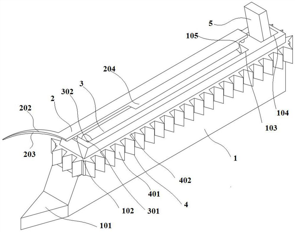 A threshing device for a rice cutter