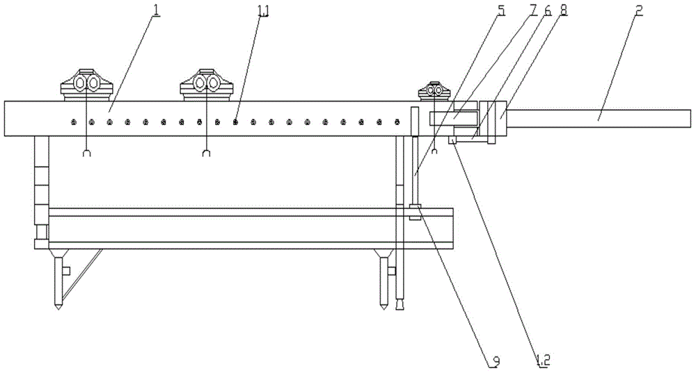Folding telescopic cantilever beam system of walking bridge erecting machine with lower guide beam