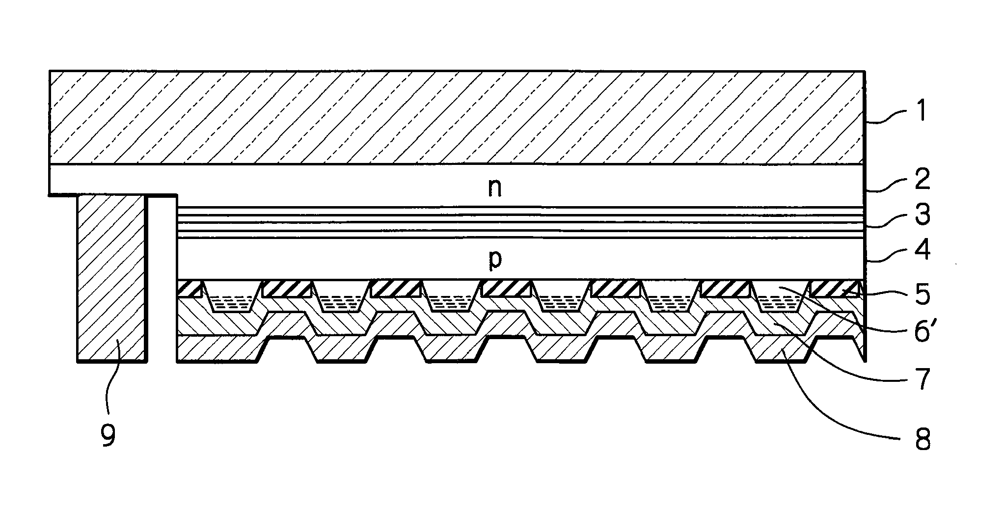 Optical semiconductor device having uneven semiconductor layer with non-uniform carrier density