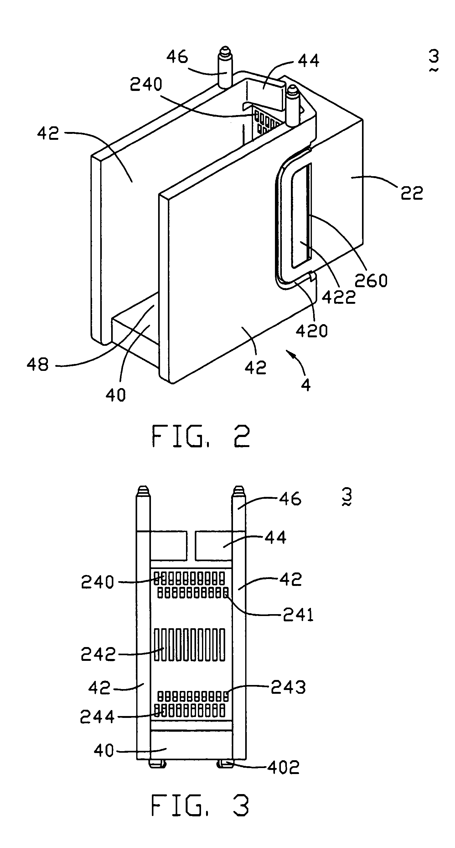 Electrical connector with double mating interfaces for electronic components