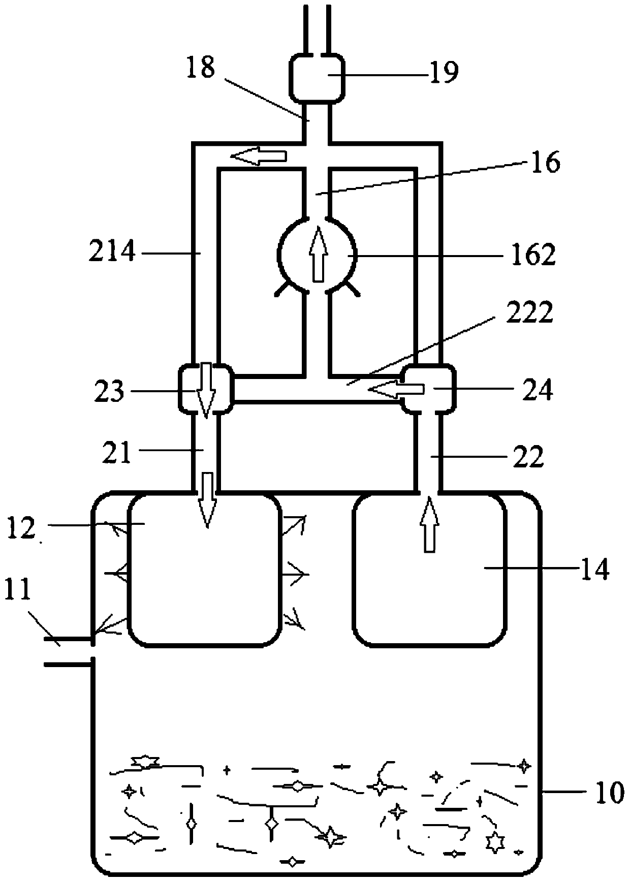 A back blowing dust removal system