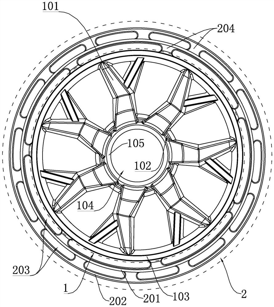 Wheel core capable of preventing tread from peeling off and roller skate