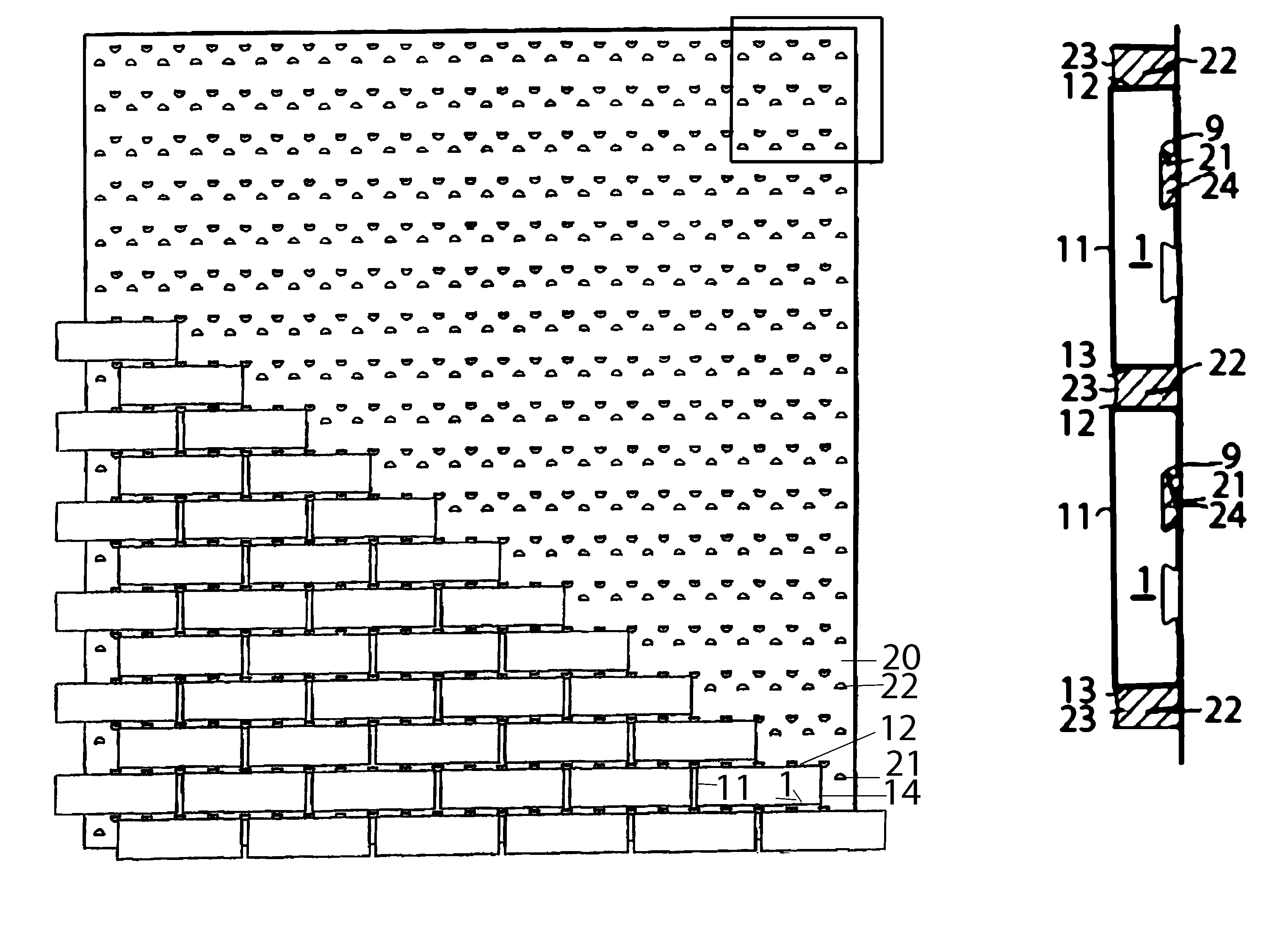 Support panel for thin brick