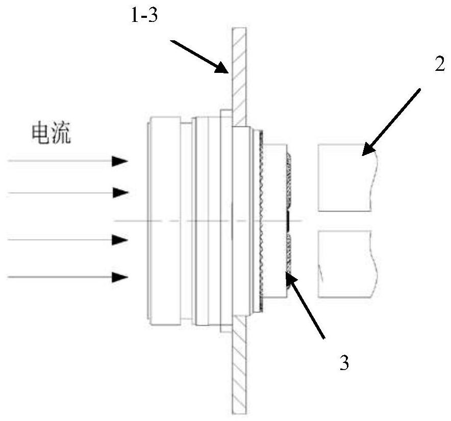 Large-current transmission connector structure based on spring