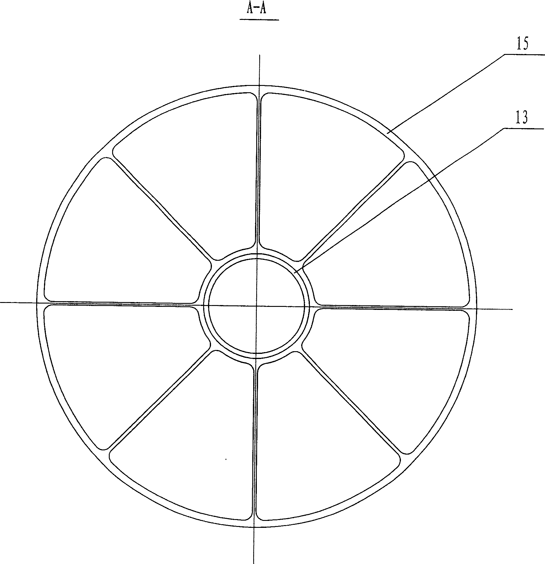 Blast furnace section ore-coke alternating multi-sector step distributing method, and its furnace top device