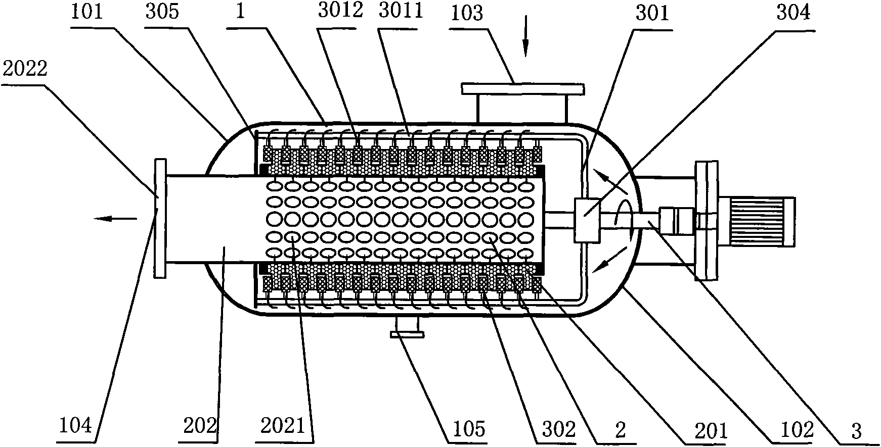 Laminated filter with automatic cleaning device