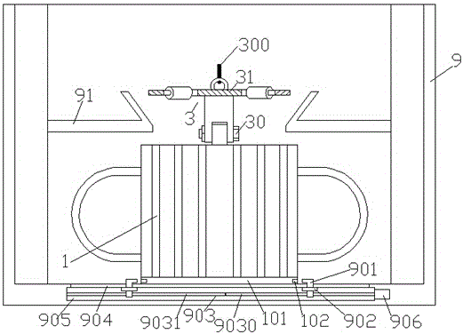 Transformer structure with guiding and positioning device and using method of transformer structure
