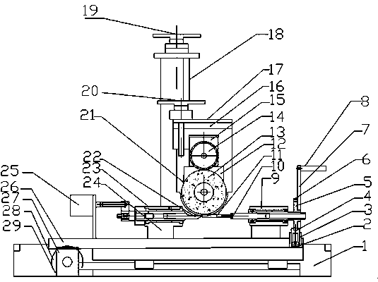 Groove grinding machine for automatically correcting screw tap