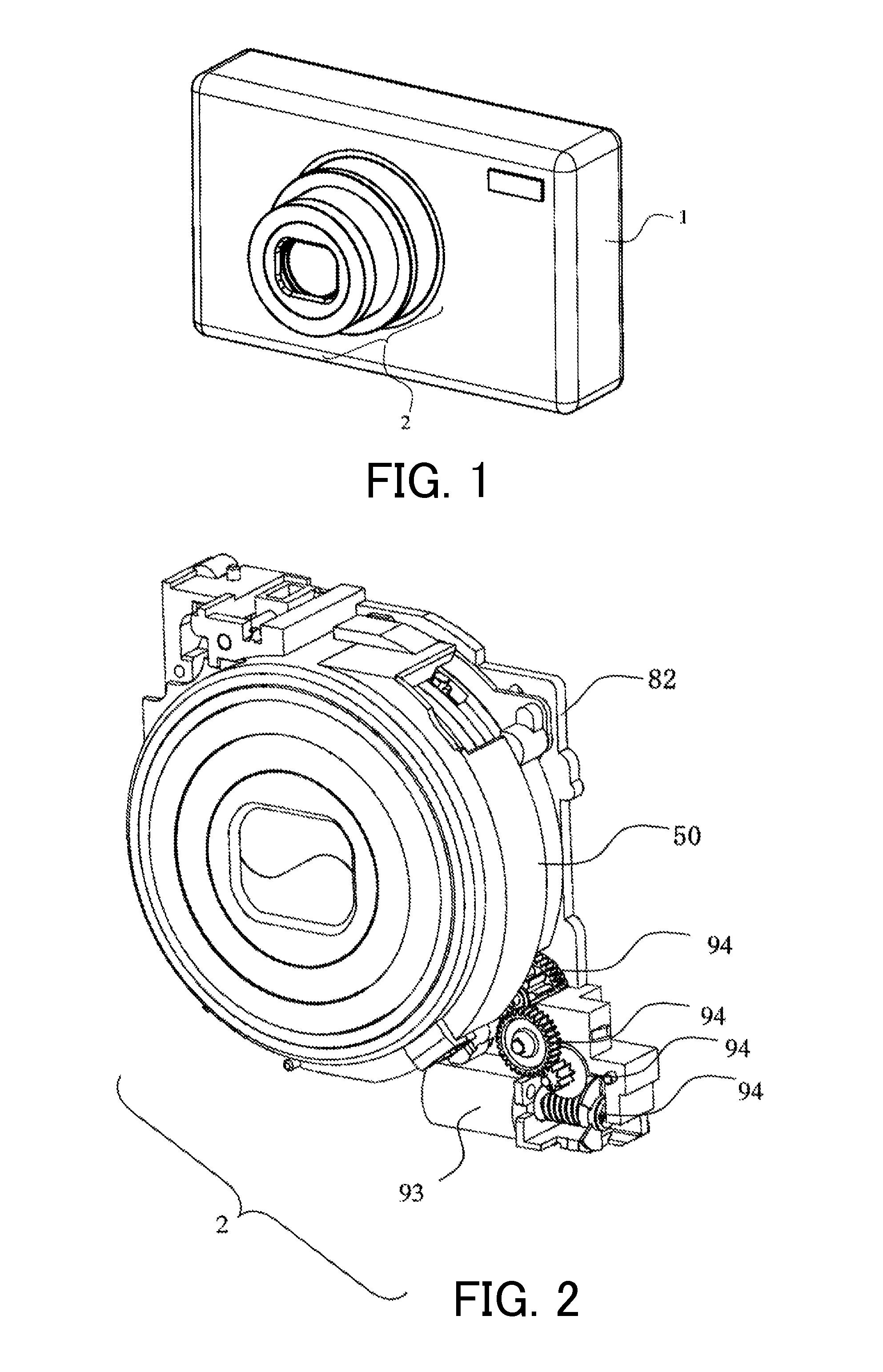 Retractable lens barrel unit