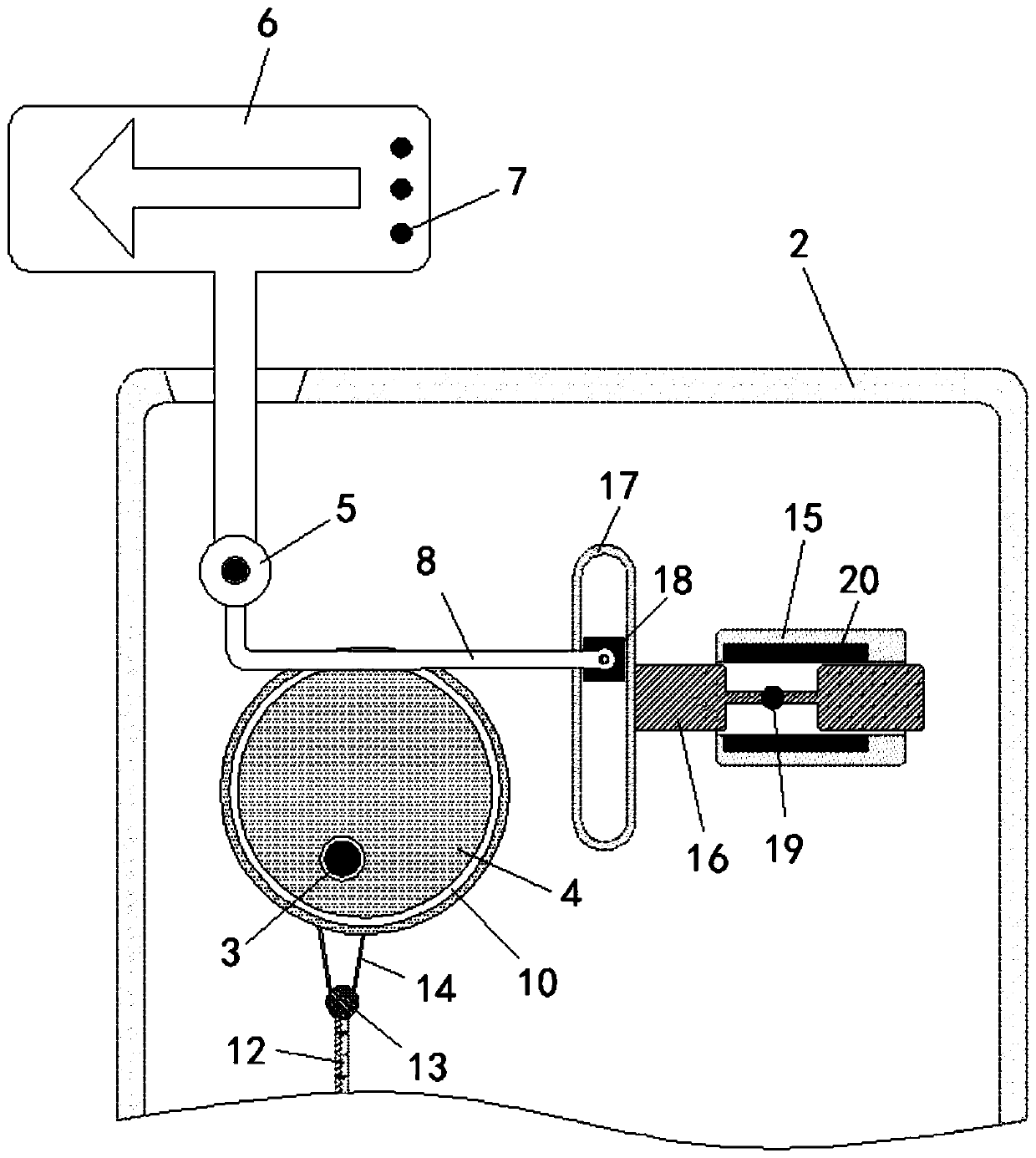 Indicating device capable of automatically reminding based on electromagnetic induction