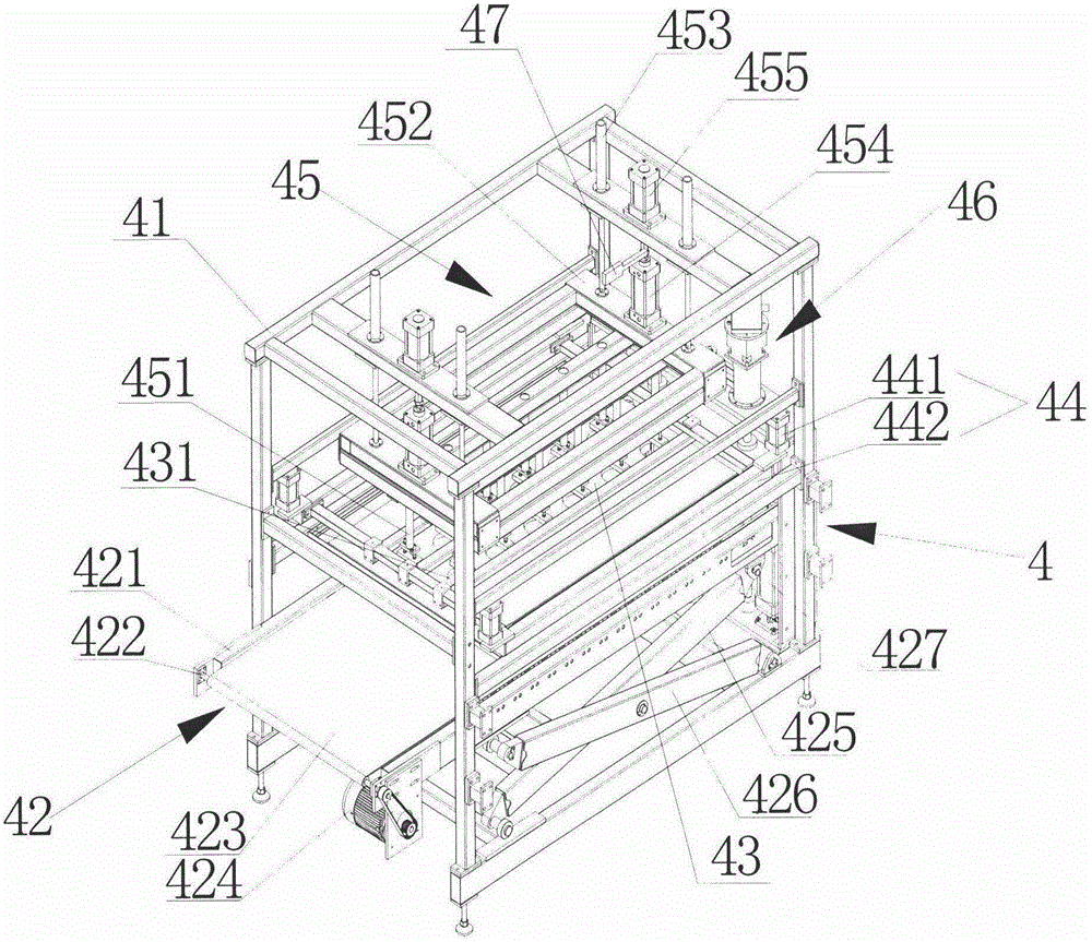 Automatic multilayer abrasive paper blanking device