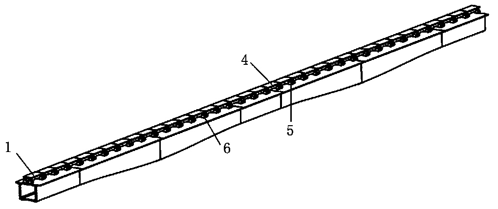 Beam pi-type track beam applied to large span high-speed maglev line