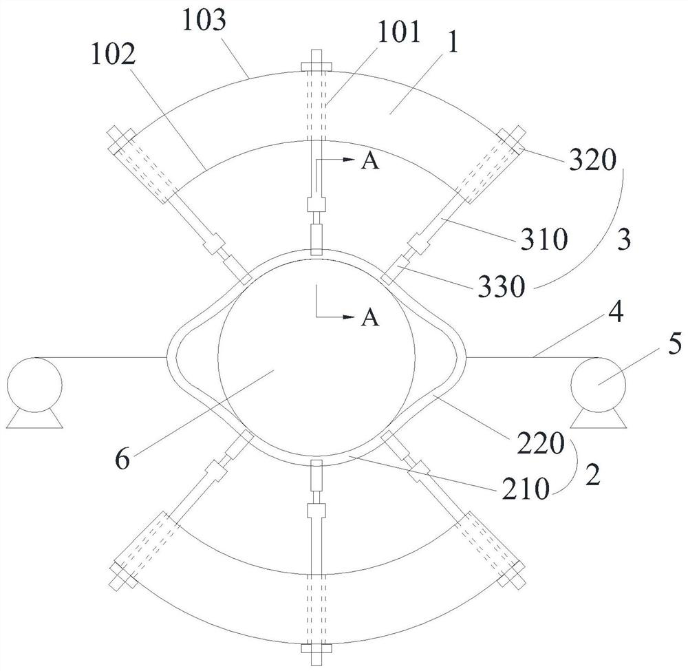 Metal bellows radial stiffness detection variable diameter clamping device