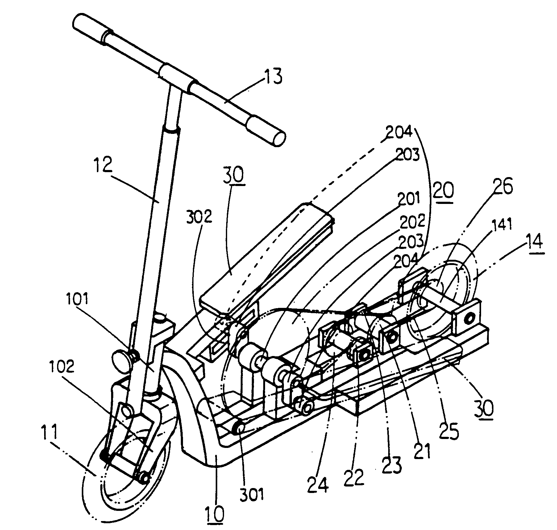Rear-pedaling standing type bicycle structure