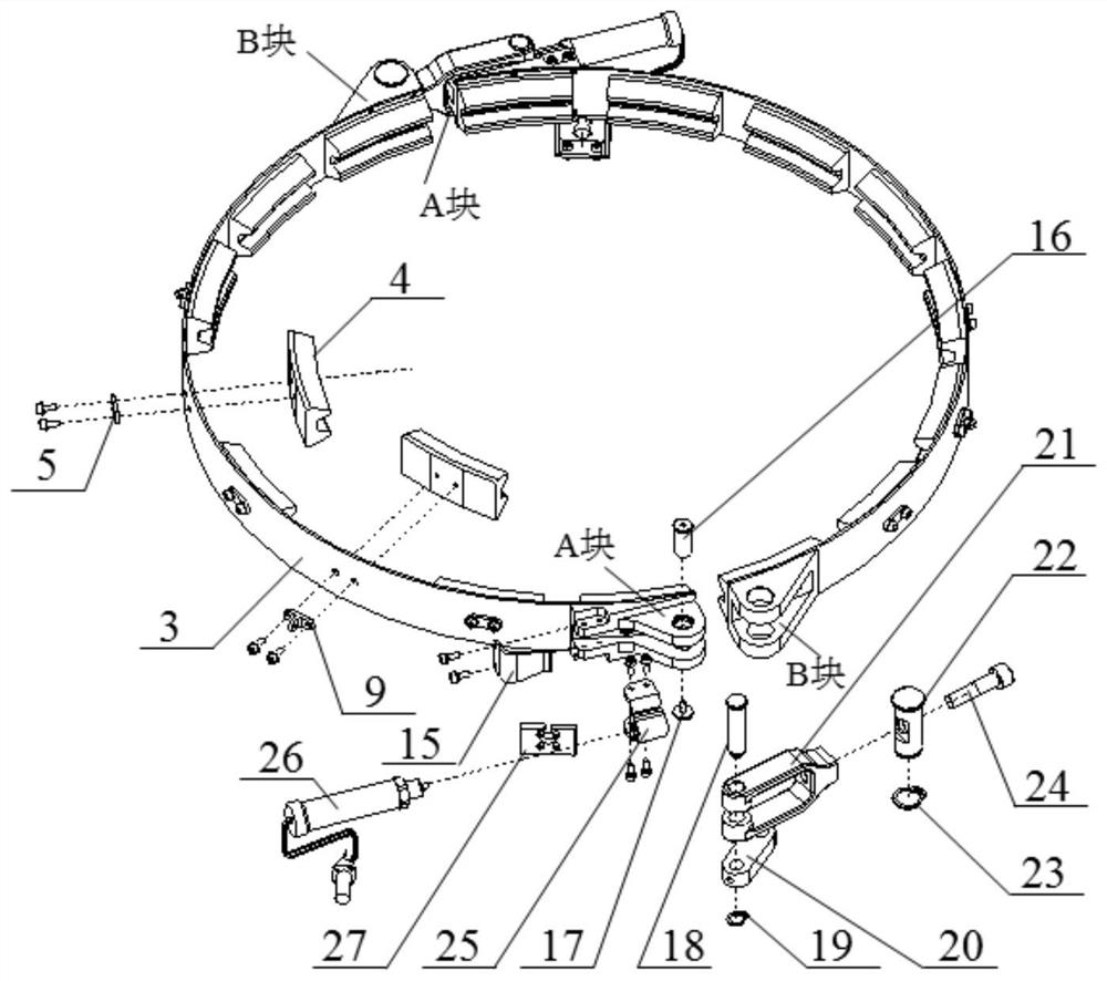 Connecting rod type satellite-rocket separation mechanism