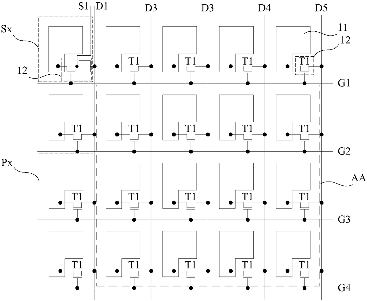 Array substrate, display device and temperature detection method and device