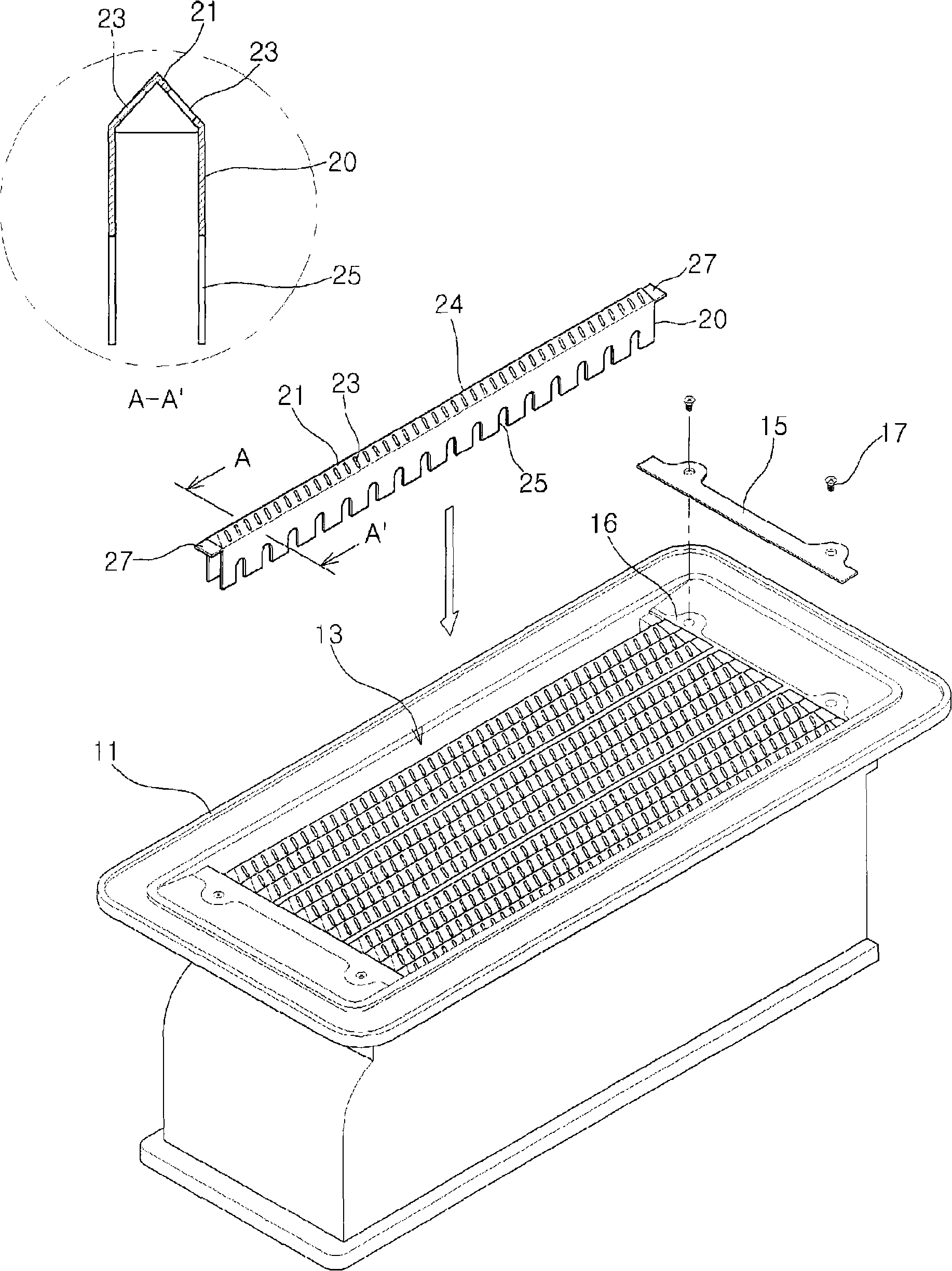 Flame hole structure of gas burner