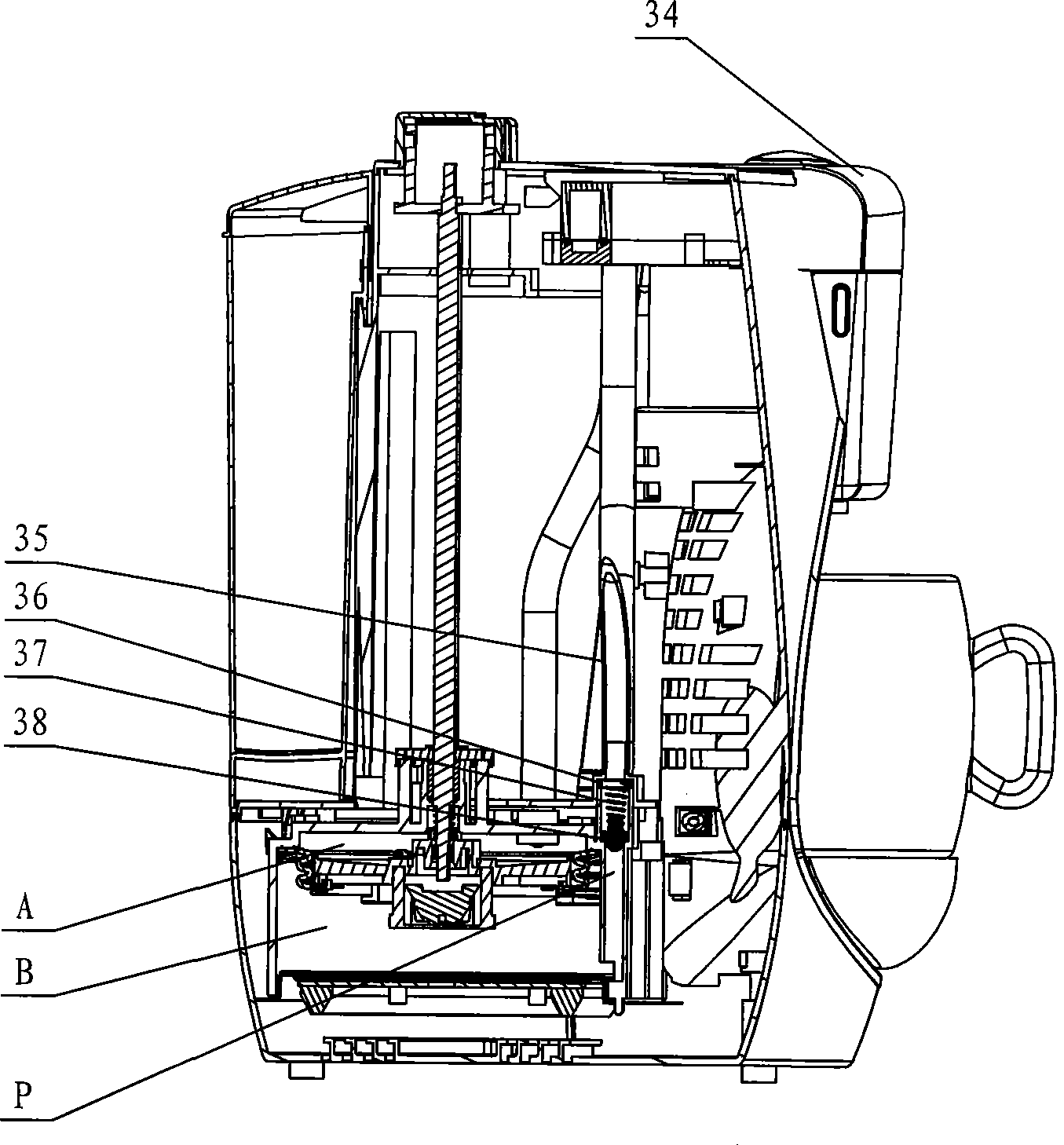 Heating device with adjustable water amount